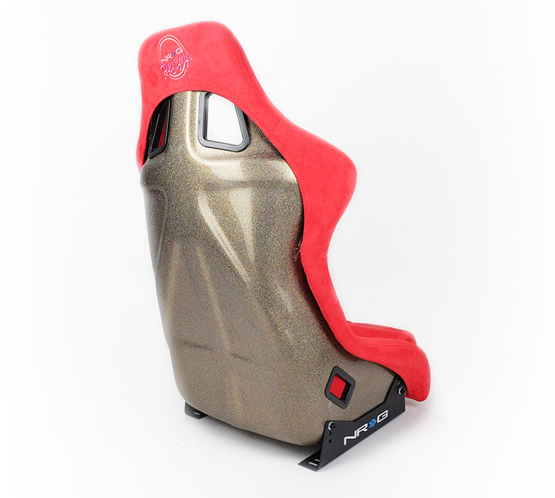 NRG FRP Bucket Seat ULTRA Edition - Large (Red Alcantara/Gold Glitter Back)