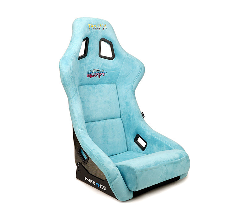 NRG FRP Bucket Seat ULTRA Edition W/ Grey Pearlized Back / Teal Microfiber Material - Large