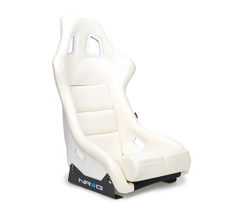 NRG FRP Bucket Seat White Vinyl Material (Large)