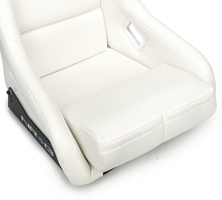 NRG FRP Bucket Seat White Vinyl Material (Large)