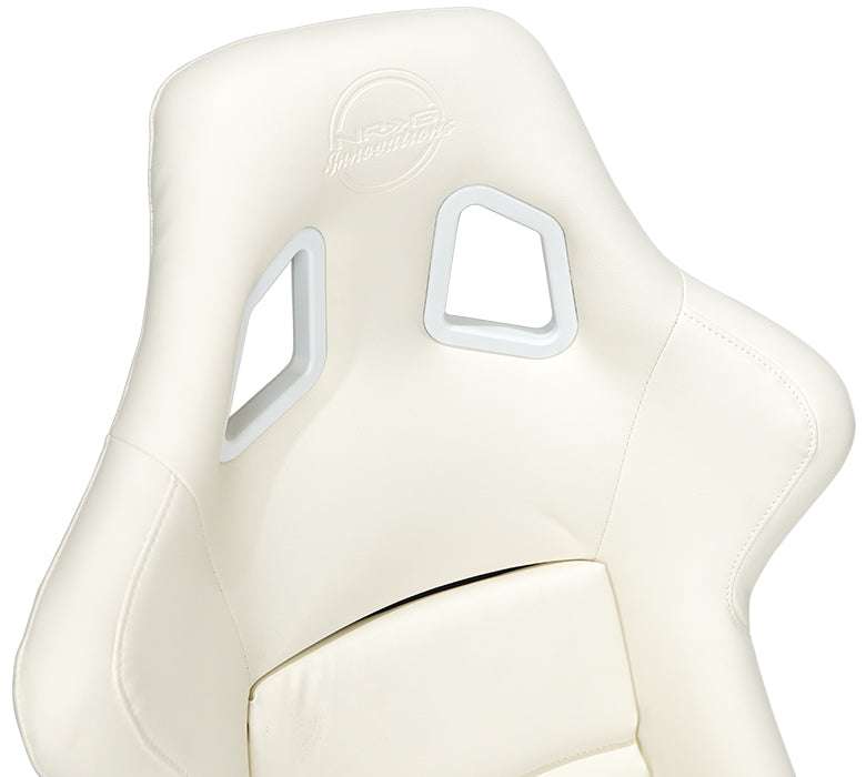 NRG FRP Bucket Seat White Vinyl Material (Large)