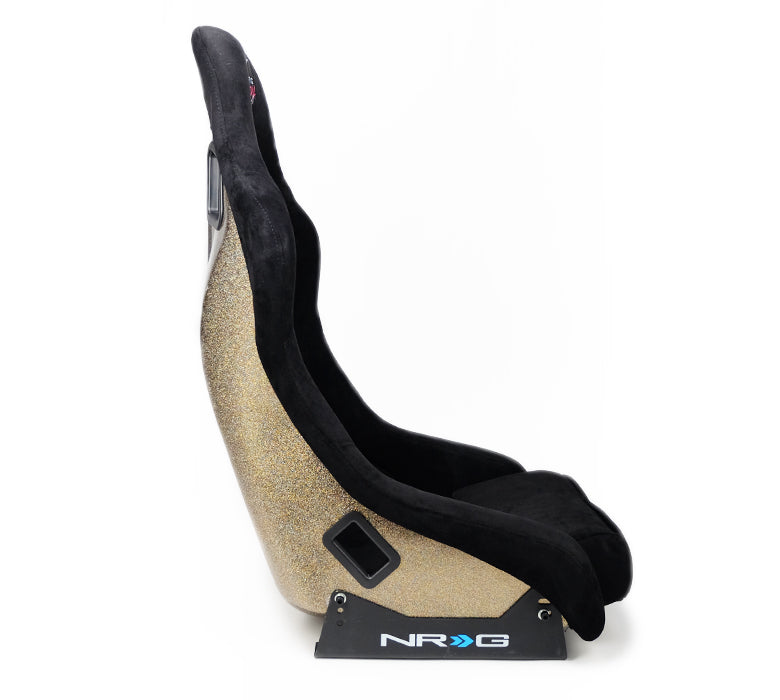 NRG FRP Bucket Seat ULTRA Edition - Medium (Black Alcantara/Gold Glitter Back) - 0