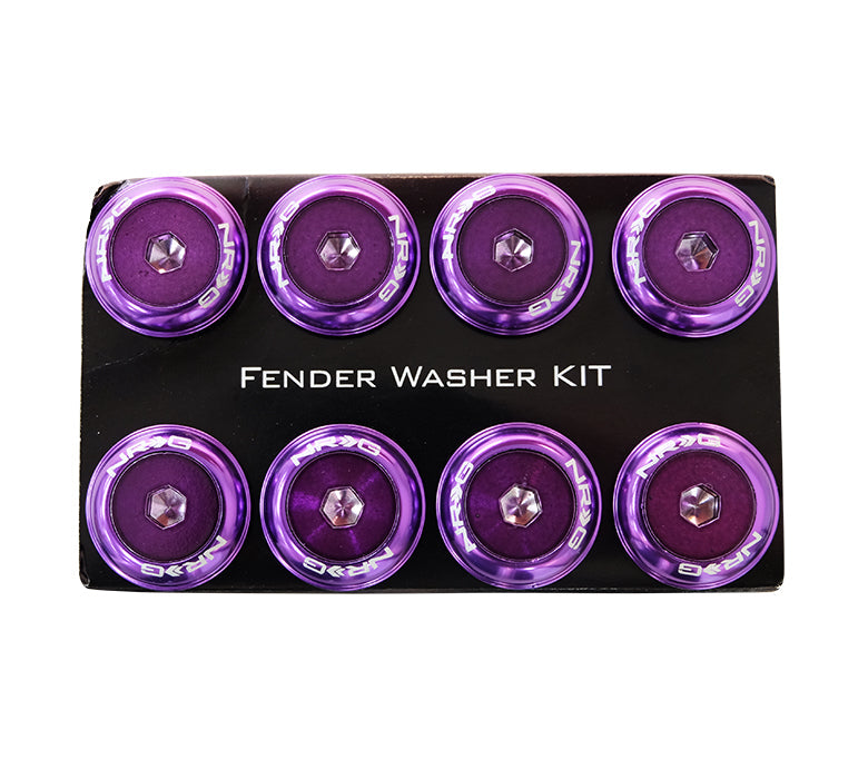 NRG Fender Washer Kit w/Color Matched M8 Bolt Rivets For Plastic (Purple) - Set of 8 - 0