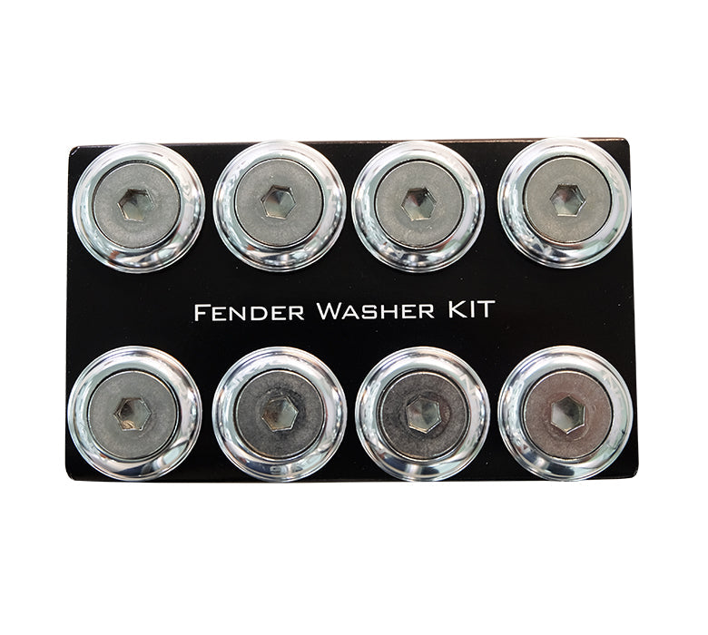 NRG Fender Washer Kit w/Color Matched M8 Bolt Rivets For Plastic (Silver) - Set of 8 - 0