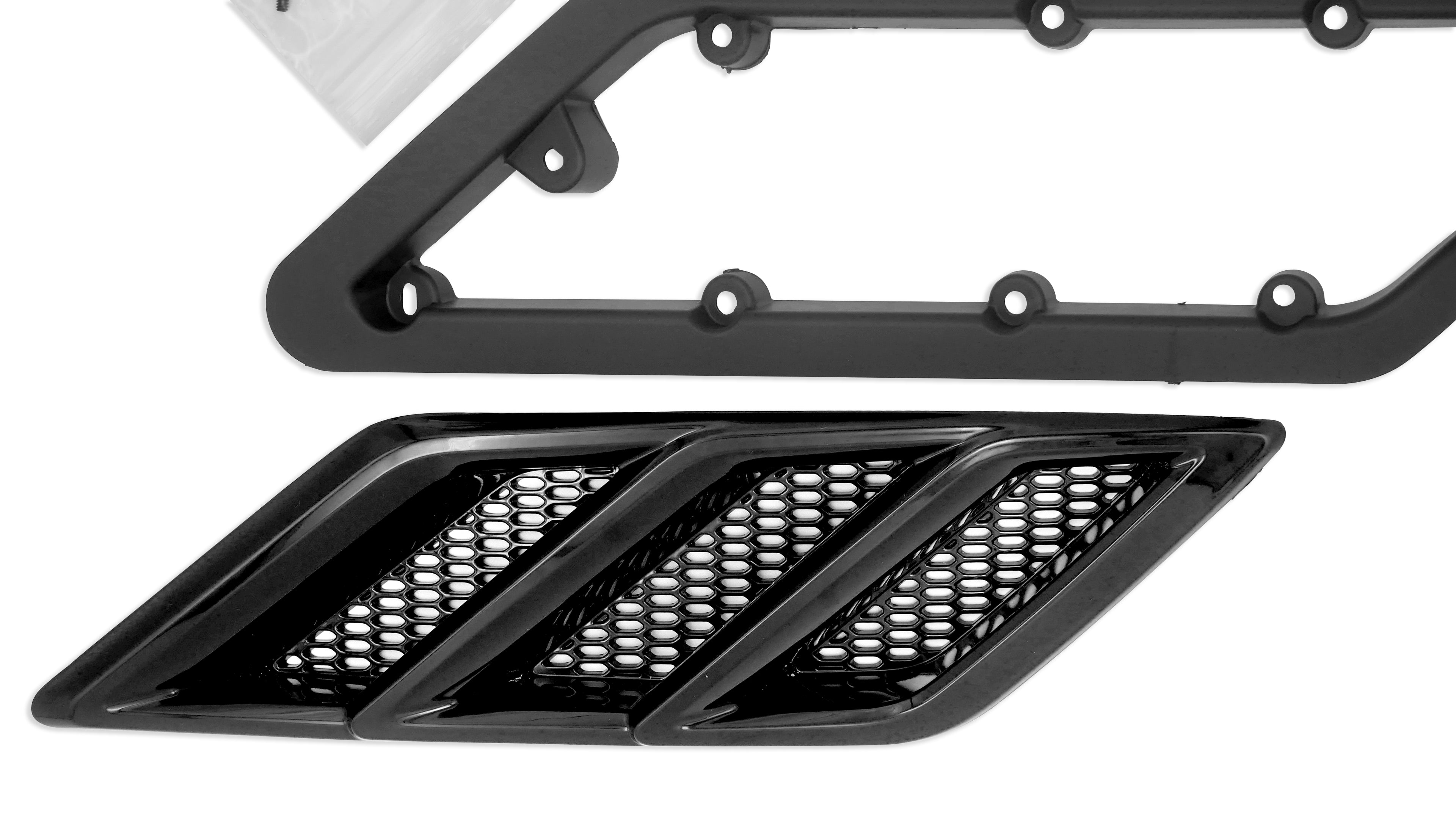 Roush 2015-2023 Roush Mustang Fender Vent Heat Extractors - Gloss Black