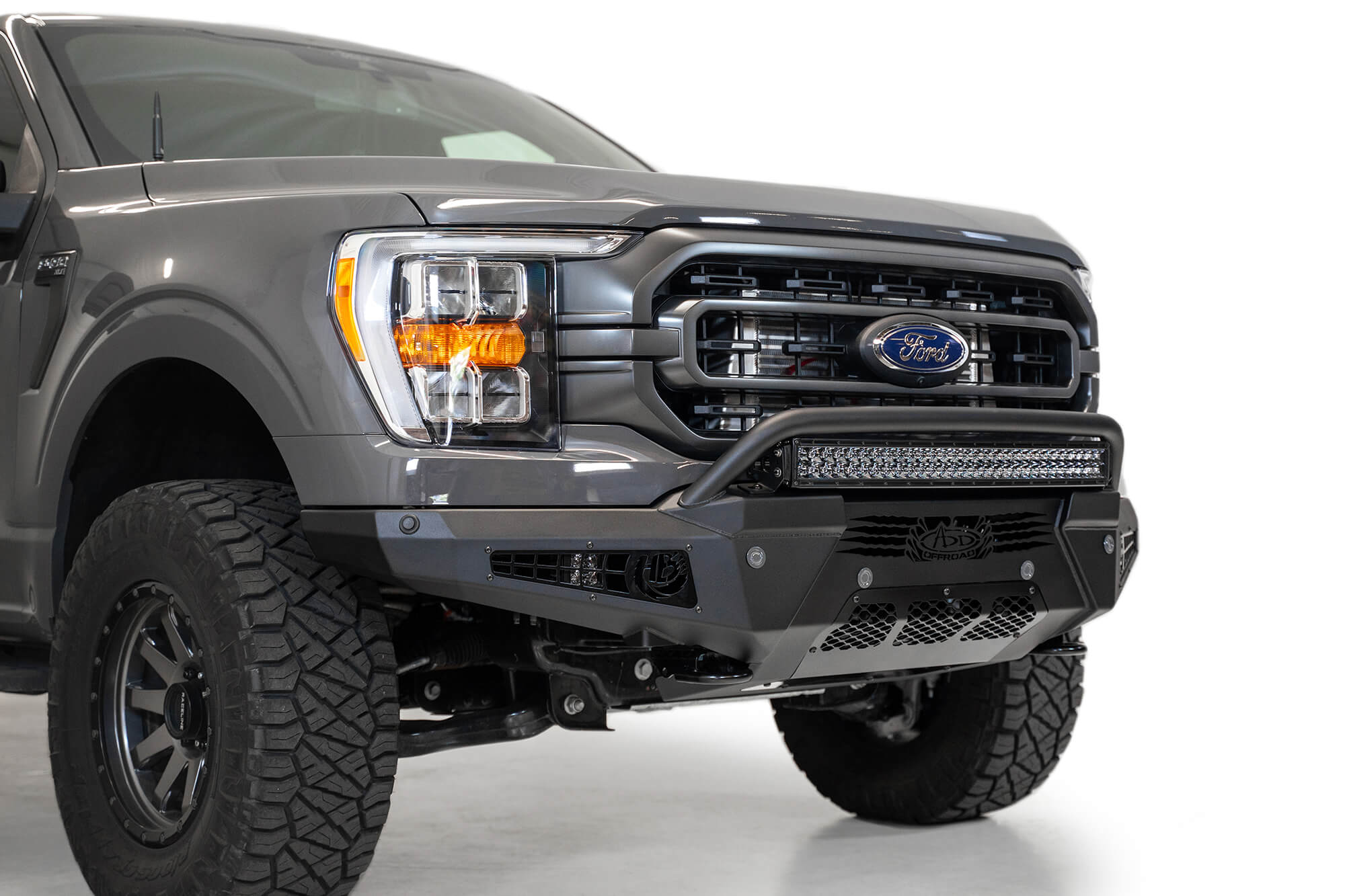 Addictive Desert Designs 2021 Ford F-150 HoneyBadger Front Bumper w/ Top Hoop