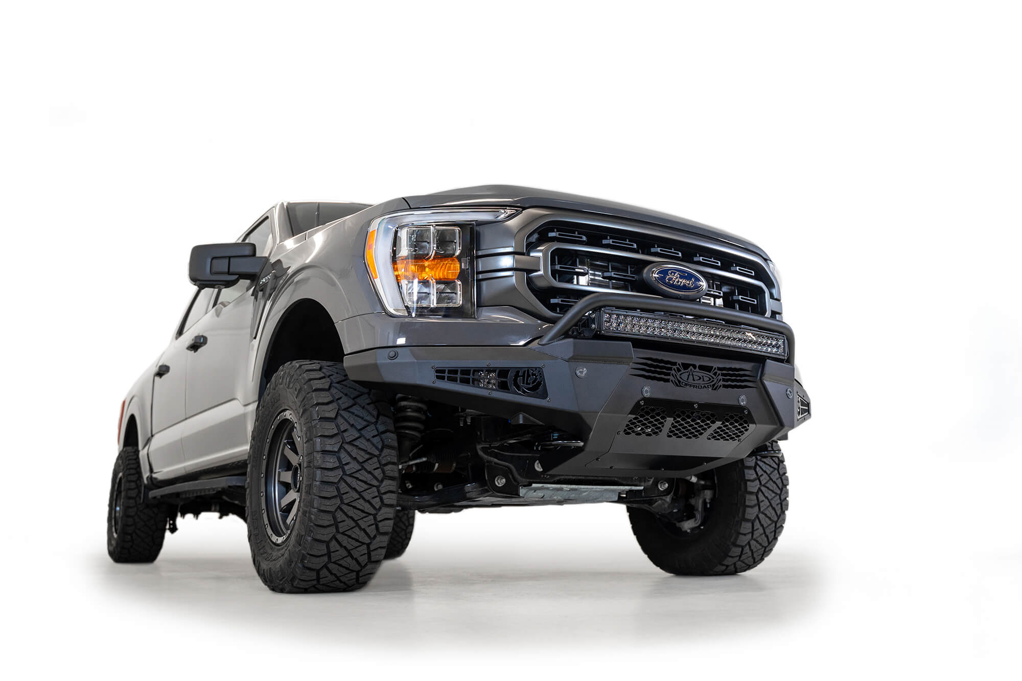 Addictive Desert Designs 2021 Ford F-150 HoneyBadger Front Bumper w/ Top Hoop