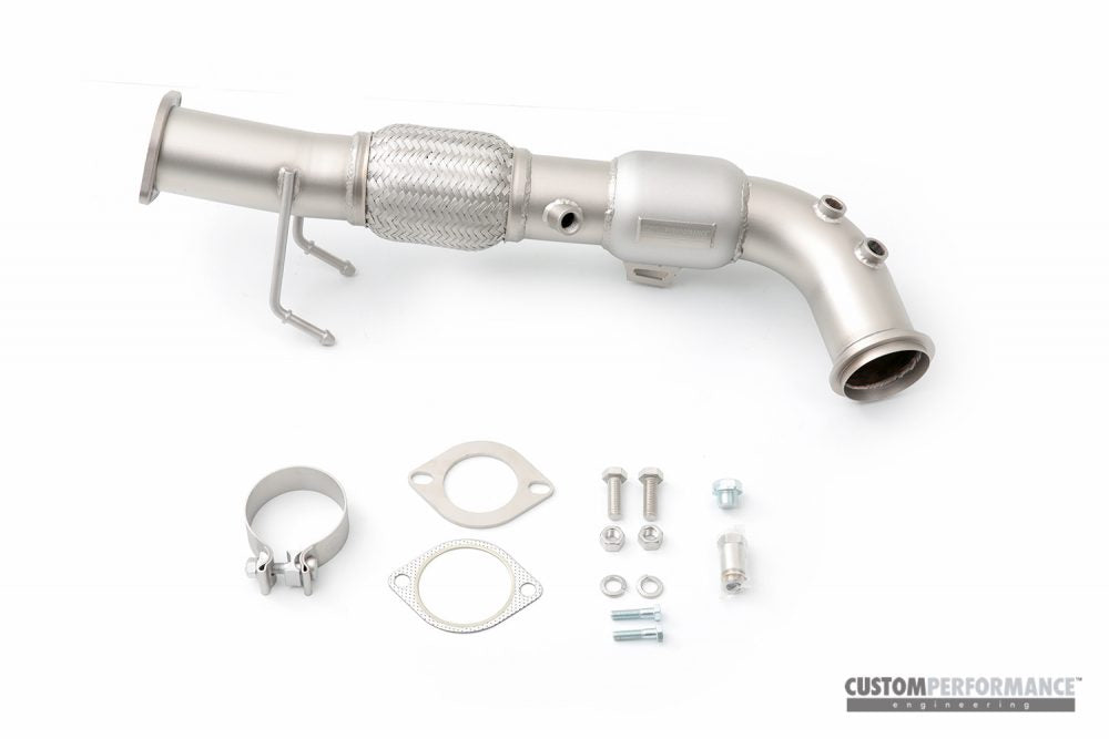 CP-e Ford Fusion '14-. QKspl Downpipe. Stock Flange Back. 2.25 or 3.00 Catback