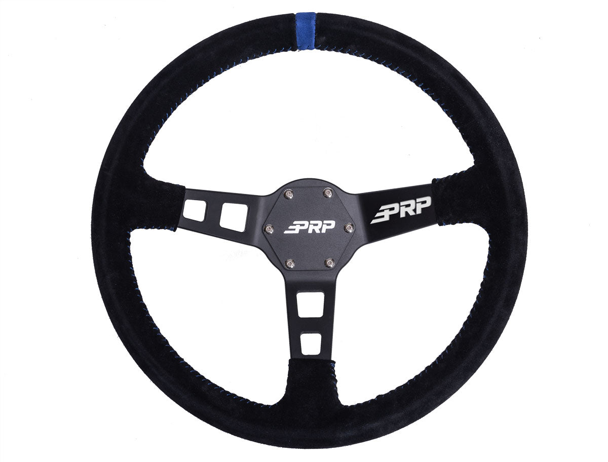 PRP Deep Dish Suede Steering Wheel- Blue