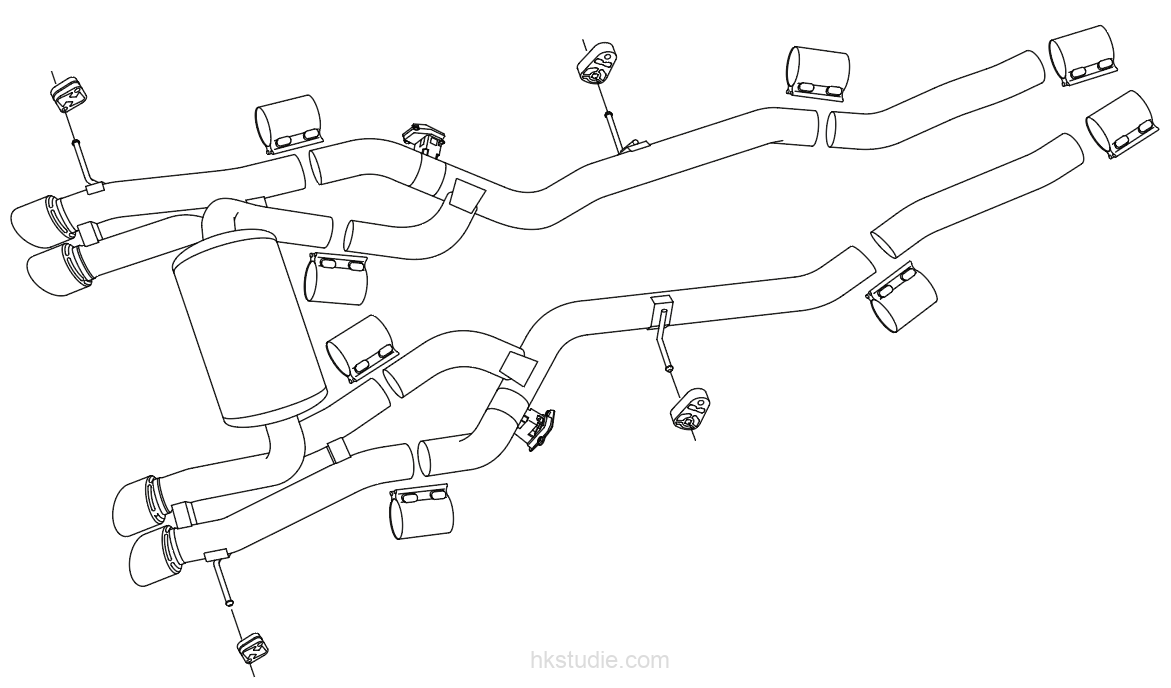 HKSTUDIE EXHAUST for BMW G80/G82 Comp