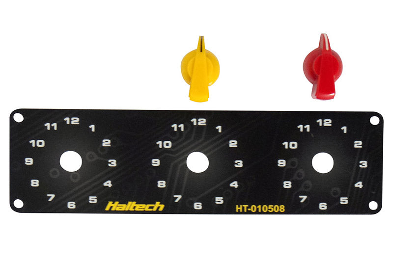 Haltech Triple Switch Panel w/Yellow & Red Knobs