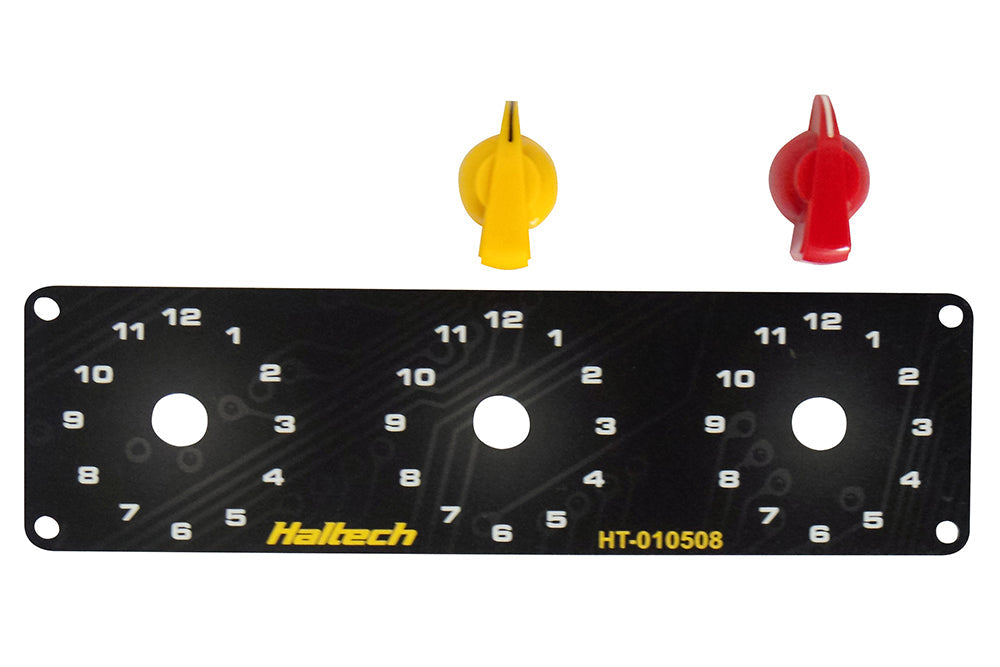 Haltech Triple Switch Panel Kit w/Yellow & Red Knobs - 0