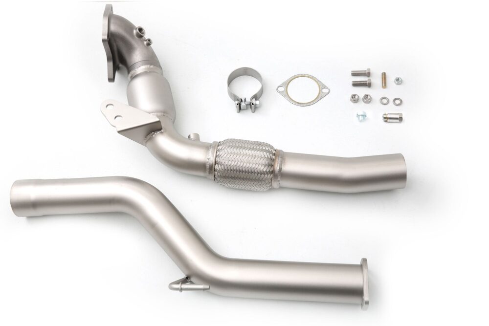 CP-e QKspl Downpipe Hyundai Genesis 2.0T '13 / Stock Turbo Flange. 3 Back - Hig