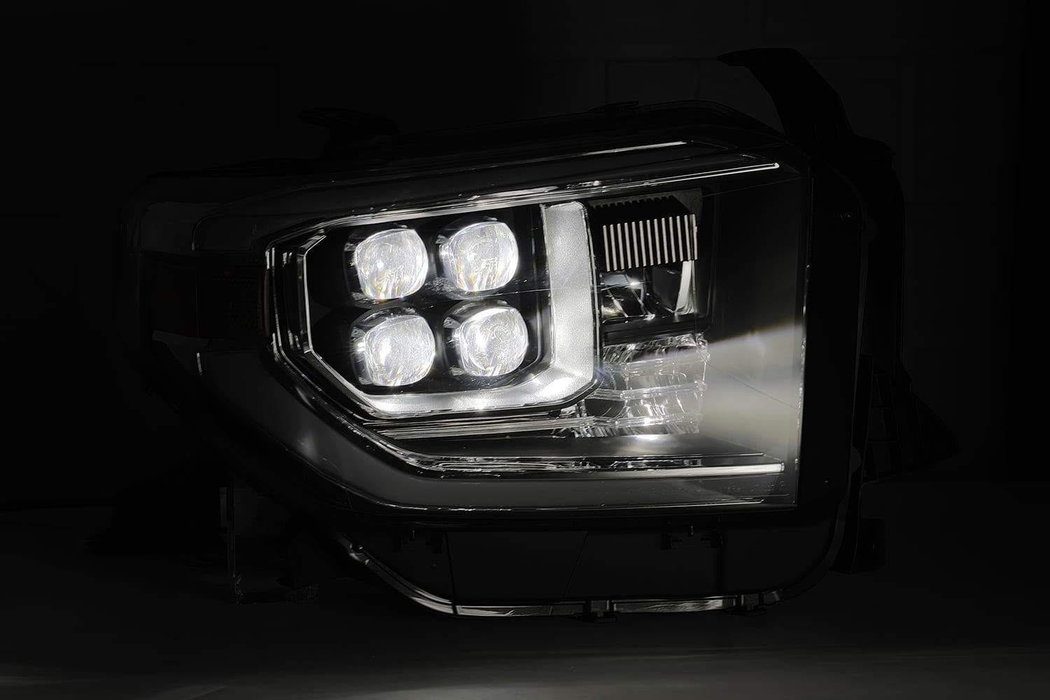 AlphaRex 14-19 Toyota Tundra NOVA LED Projector Headlights Plank Style Chrome w/Activ Light/DRL