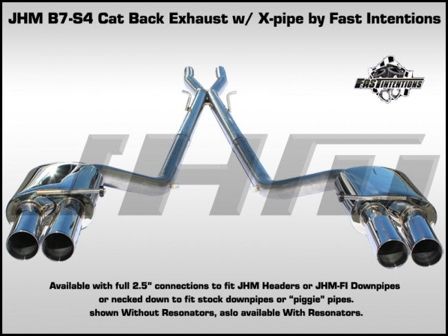 Exhaust - Cat-back - JHM B7 S4 Stainless Steel 2.5" w X-Pipe by FI