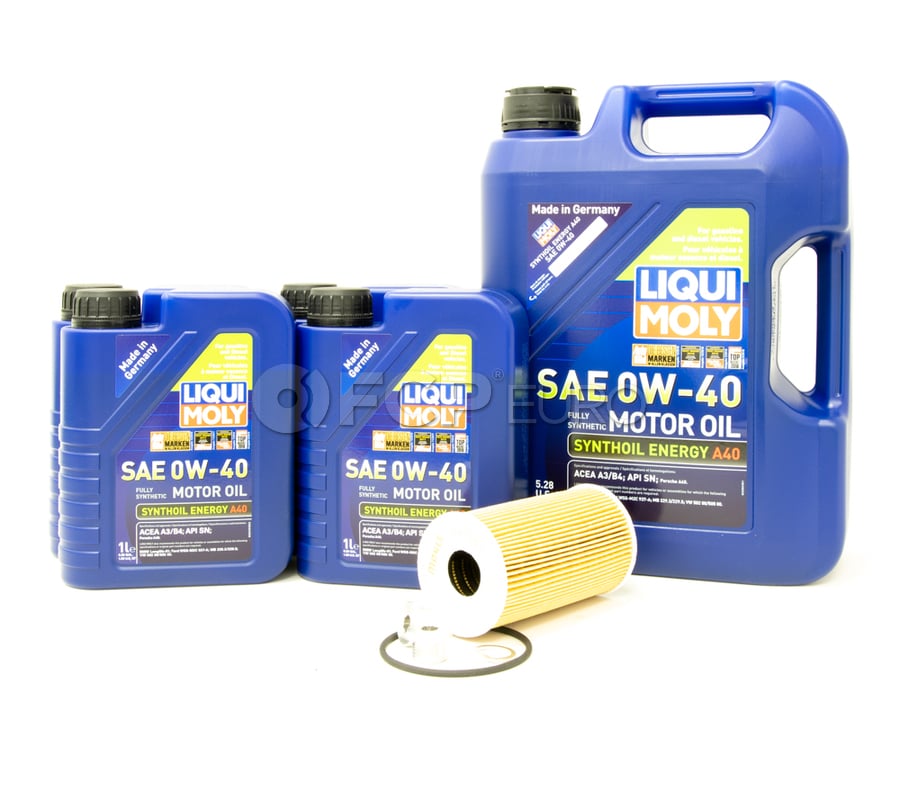 Porsche Engine Oil Change Kit (0W-40) - Liqui Moly/Mahle 9PAOILKT3