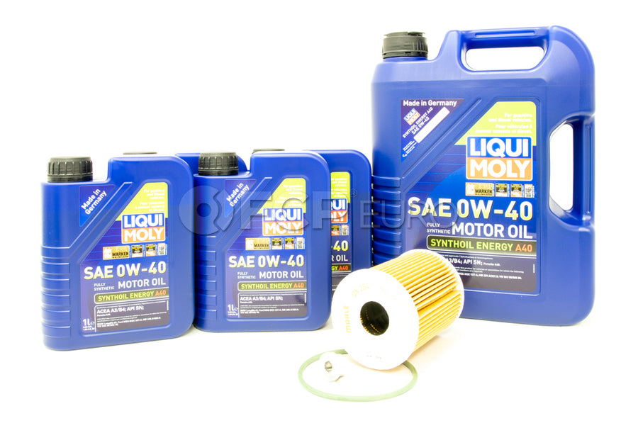 Porsche Engine Oil Change Kit (0W-40) - Liqui Moly/Mahle 9PAOILKT6