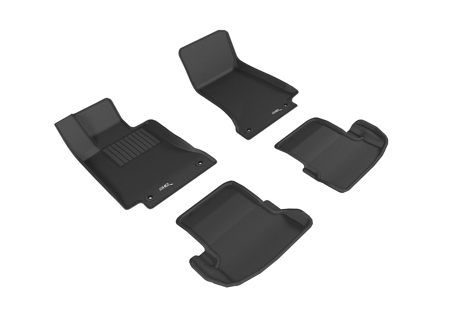 3D MAXpider 2016-2020 Mercedes Benz C-Class Coupe C205 Kagu 1st & 2nd Row Floormats - Black