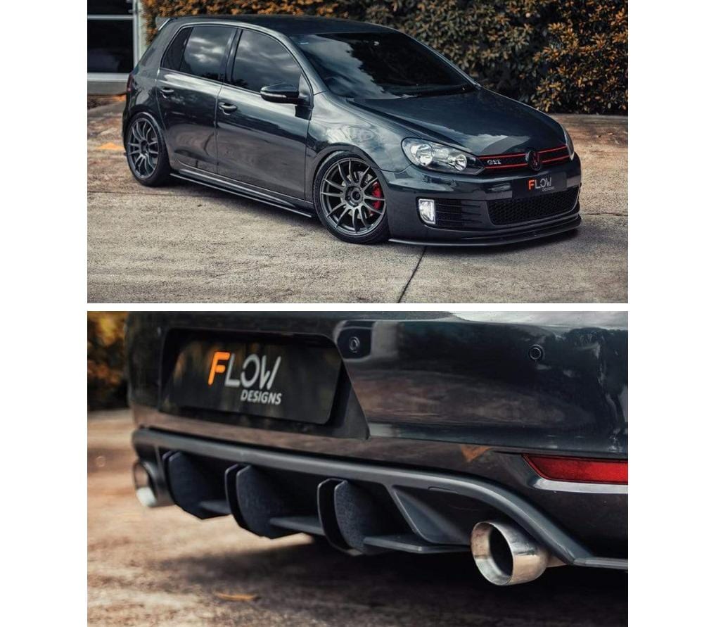 Flow Designs MK6 Golf GTI Full Lip Splitter Set - WITHOUT Bolt On Accessories - 0