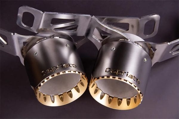 Capristo Exhaust System With Black Chrome/Gold End Pipes - Maserati / MC20 | 02MA09203014