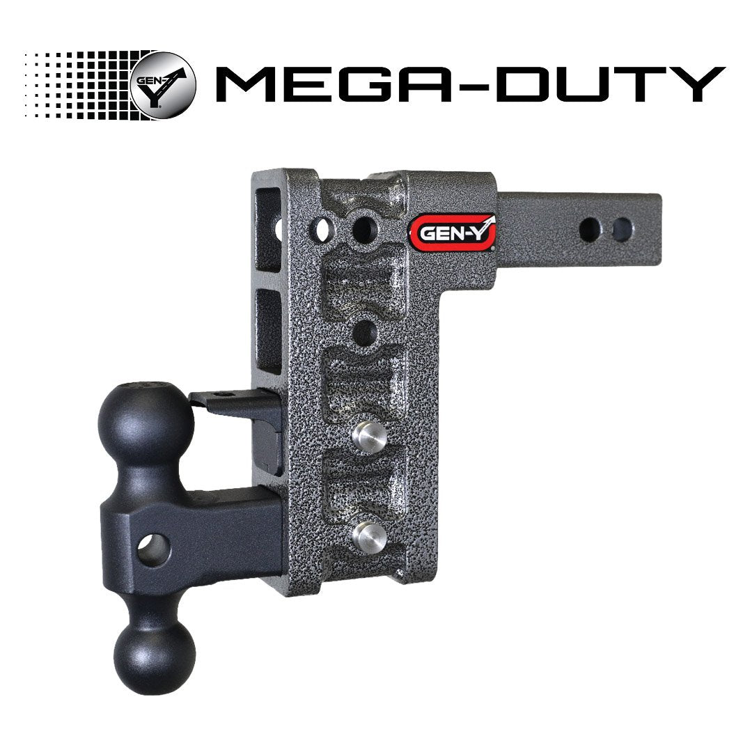 Gen-Y Mega Duty 2in Offset Shank 7.5in Drop 2K TW 10K Hitch w/GH-031 Dual-Ball/GH-032 Pintle Lock