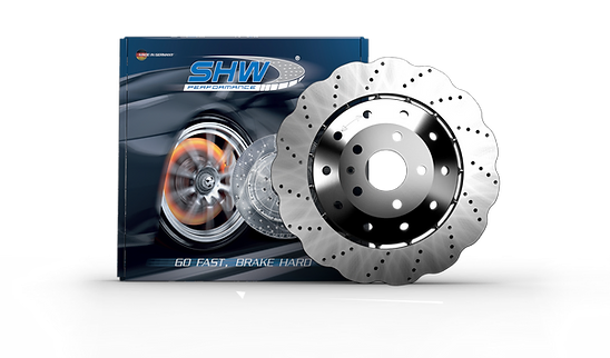 SHW 14-20 Audi R8 5.2L (Excl Ceramic Brake) Rear Drill-Dimp Lightweight Wavy Brake Rotor(4S0615601B)