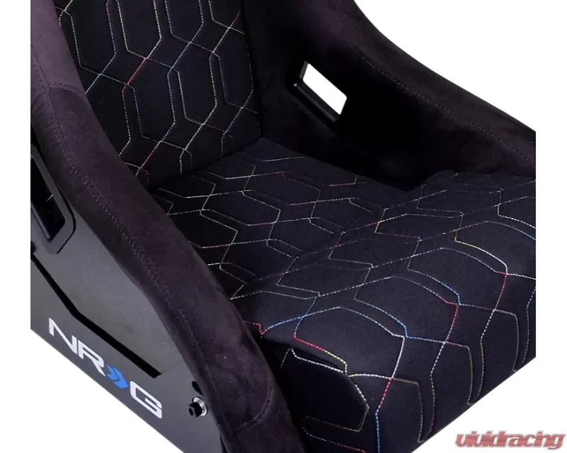 NRG FRP Bucket Seat Cushion - Multi Color Geometric 3-Piece Seat Cushion