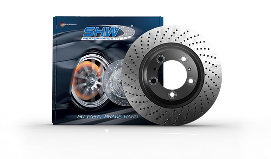 SHW 17-21 Porsche 911 Carrera 3.0L w/o Ceramics Right Rear Cross-Drilled MB Brake Rotor (9P1615602)