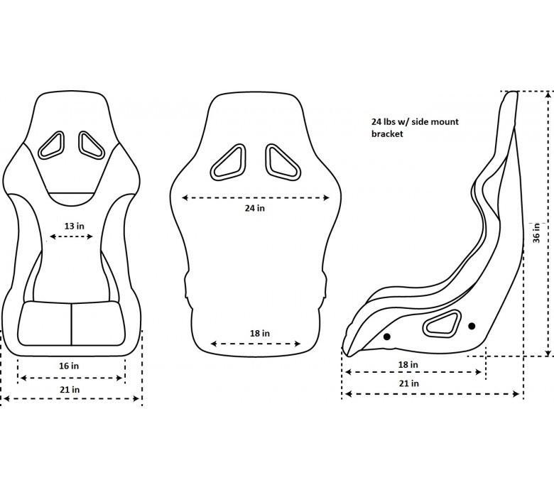 NRG FRP ULTRA Large Competition Alcantara Seat