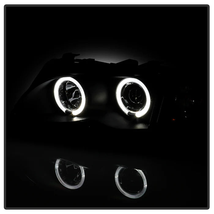 ( Spyder Signature ) BMW E46 3-Series 02-05 4DR Projector Headlights 1PC - LED Halo - Black - High H1 (Included) - Low H7 (Included)