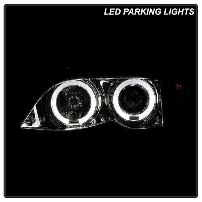 ( Spyder Signature ) BMW E46 3-Series 02-05 4DR Projector Headlights 1PC - LED Halo - Chrome - High H1 (Included) - Low H7 (Included)