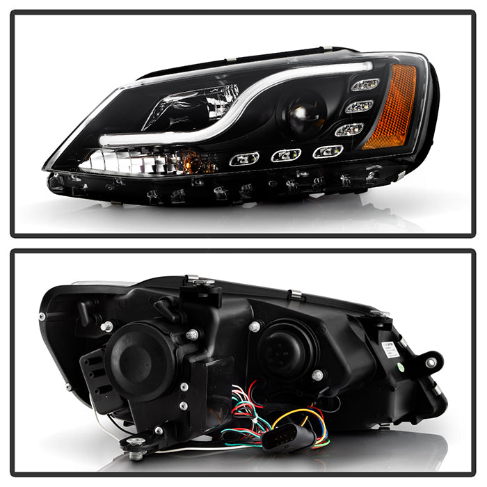 Spyder Volkswagen Mk6 Jetta Projector Headlights DRL - Black - 0