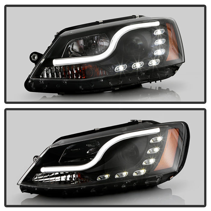 Spyder Volkswagen Mk6 Jetta Projector Headlights DRL - Black