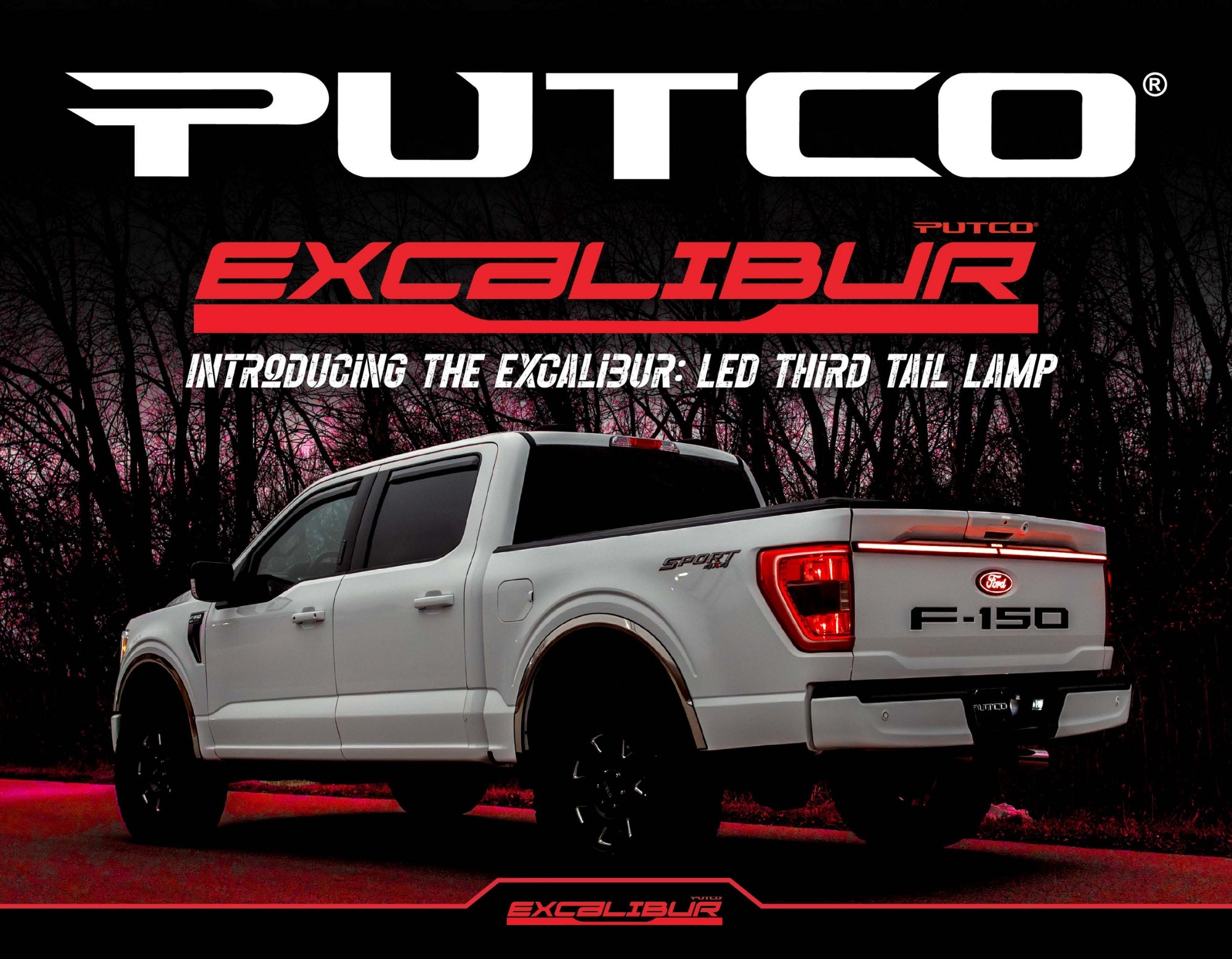 Putco Excalibur LED Tailgate Light Bar & Plug-N-Play Connector - Fits Ford F150 Equipped With Factory Halogen Taillamps 2021-2023