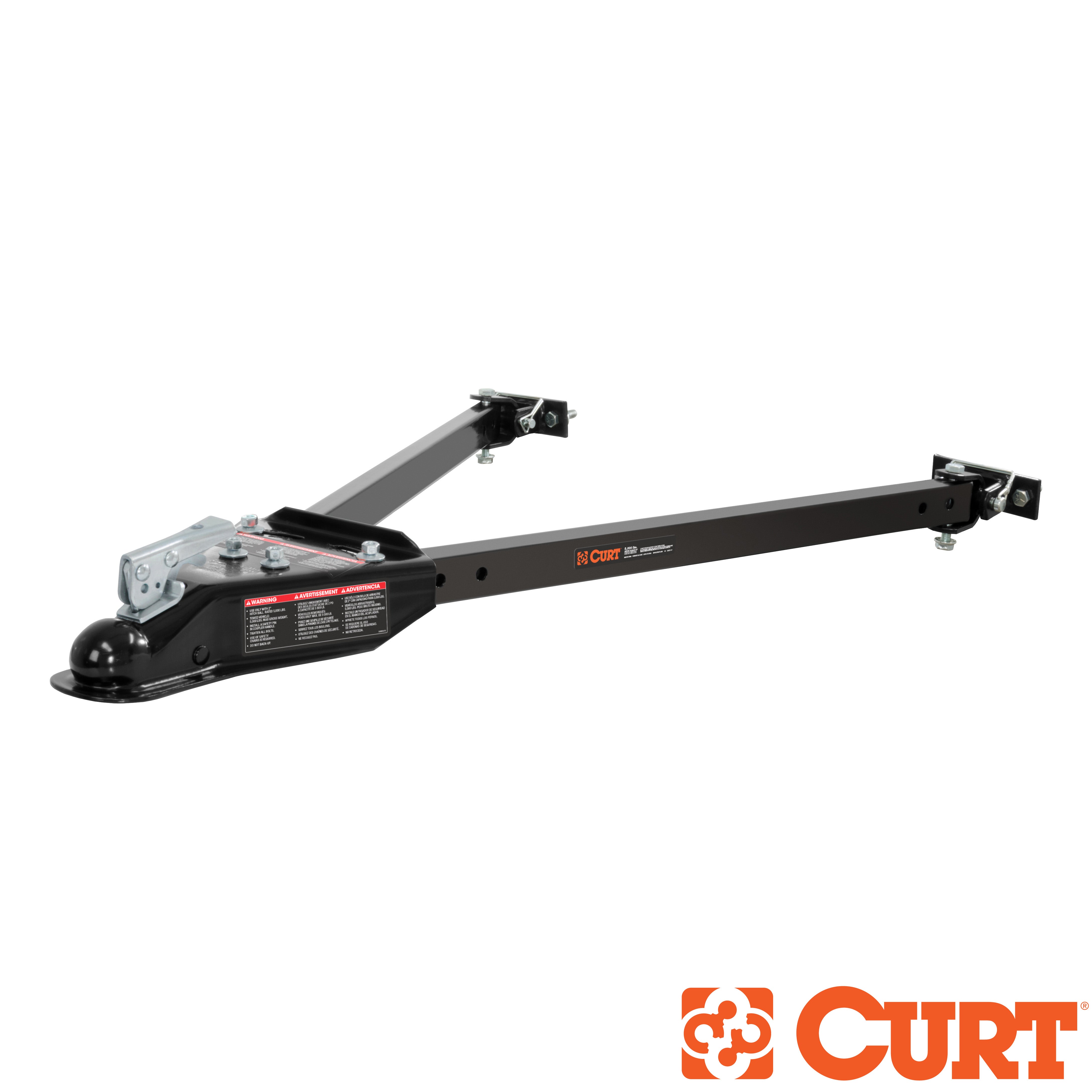 RockJock Curt Tow Bar with Adjustable Width Arms Car Mount 2in Ball 5000lbs