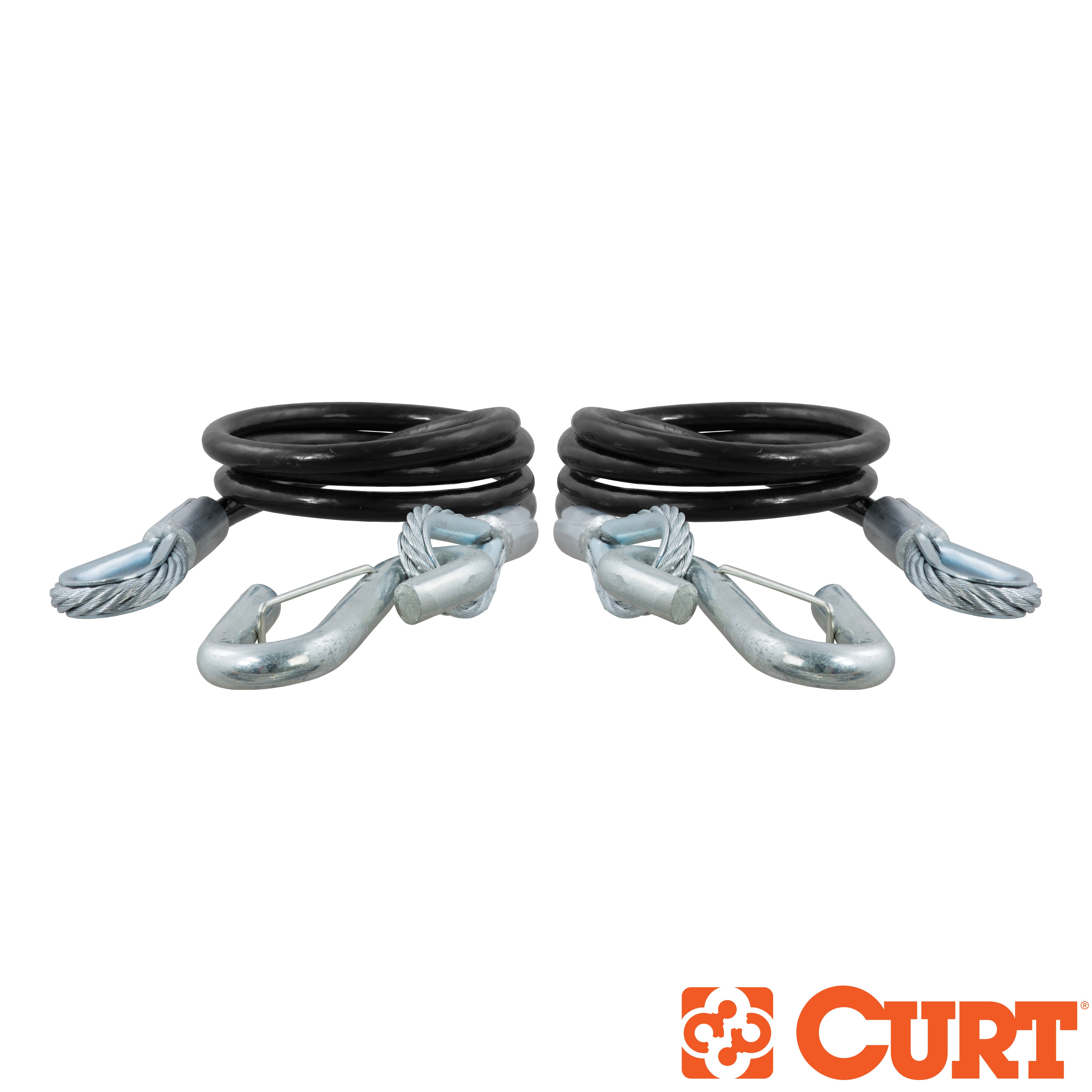 RockJock Curt Towing Safety Cable Kit 44 1/2in Long w/ 2 Snap Hooks 5000lbs 2-Pack