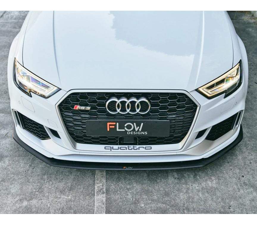 RS3 8V Sedan FL Front Lip Splitter & Stainless Steel Mounting Brace