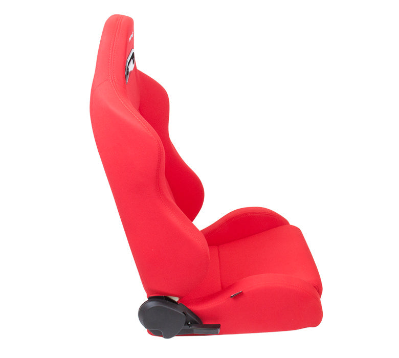 NRG Sport Seats (Pair) Type-R Cloth w/NRG Logo - Red w/Red Stitch - 0