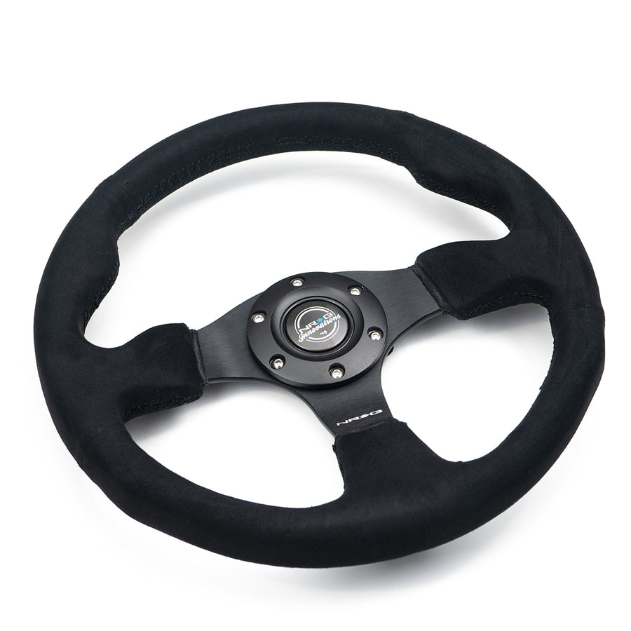 NRG Reinforced Steering Wheel (320mm) Alcantara Steering Wheel w/ Black Stitching - 0