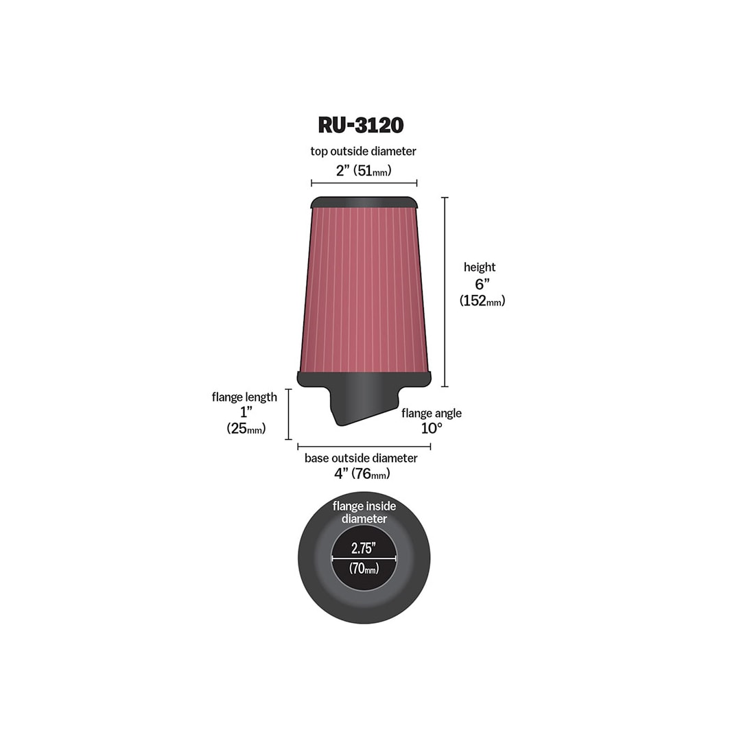 K&N Universal Rubber Filter - 0