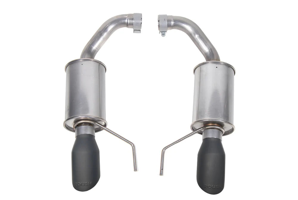 Roush 2024 Mustang GT & EcoBoost Dual Tip Axle Back Exhaust - Black Tip - 0