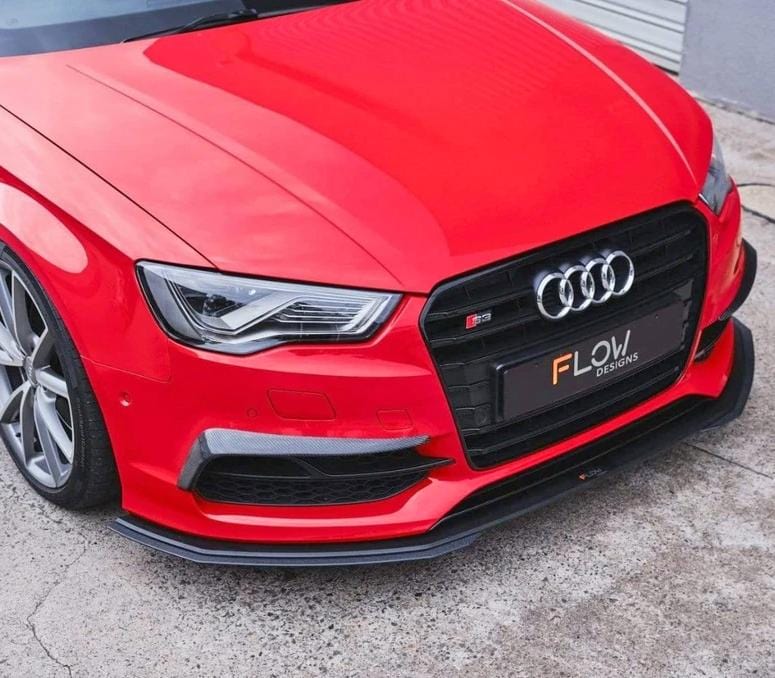 Flow Designs Audi S3 8V PFL Sedan Front Lip Splitter V3 & Mounting Brace - 0