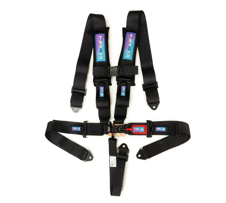 NRG SFI 16.1 5PT 3in Seat Belt Harness with Pads / Latch Link - Black