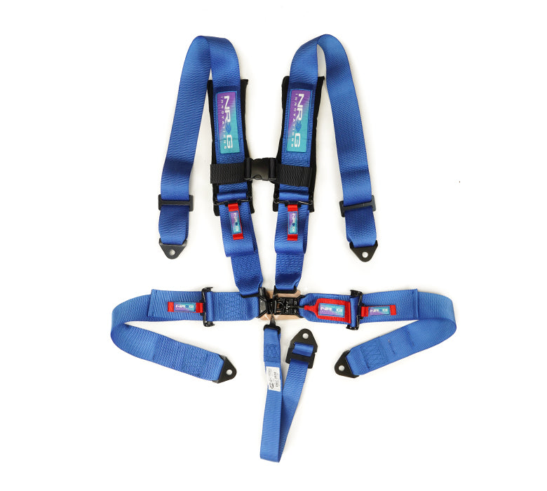 NRG SFI 16.1 5PT 3in Seat Belt Harness with Pads / Latch Link - Blue