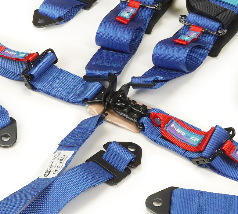 NRG SFI 16.1 5PT 3in Seat Belt Harness with Pads / Latch Link - Blue - 0