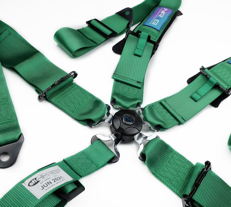 NRG 5PT 3in. Seat Belt Harness / Cam Lock - Green - 0