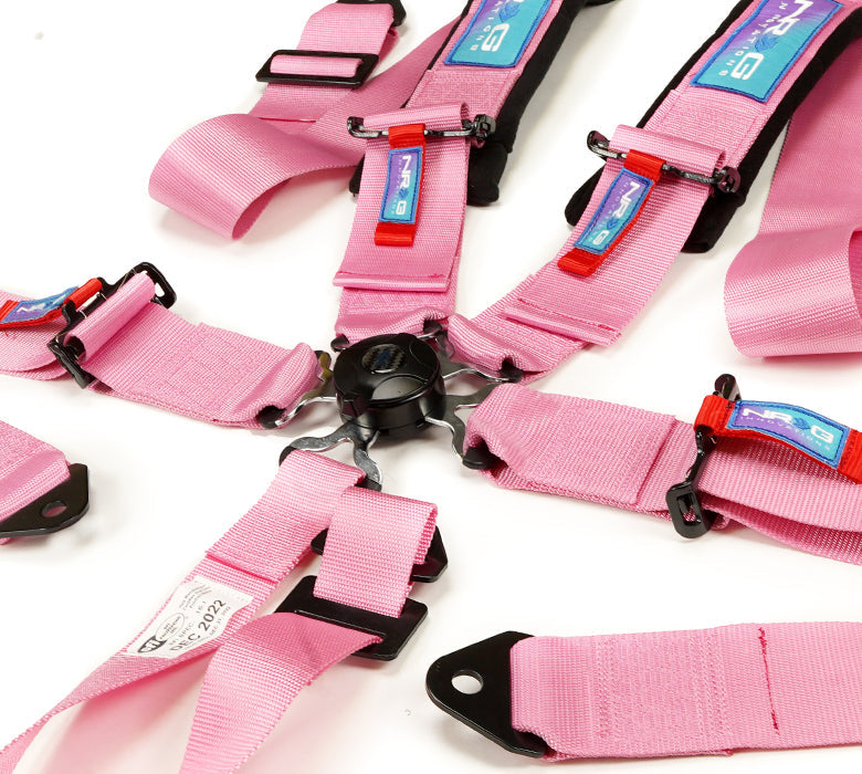 NRG 5PT 3in. Seat Belt Harness / Cam Lock - Pink - 0