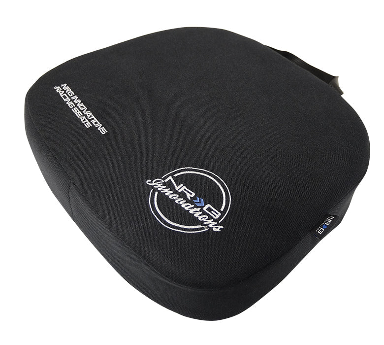 NRG Racing Seat Cushion - One Piece Memory Foam Nylon Black w/ White Stitching - 0