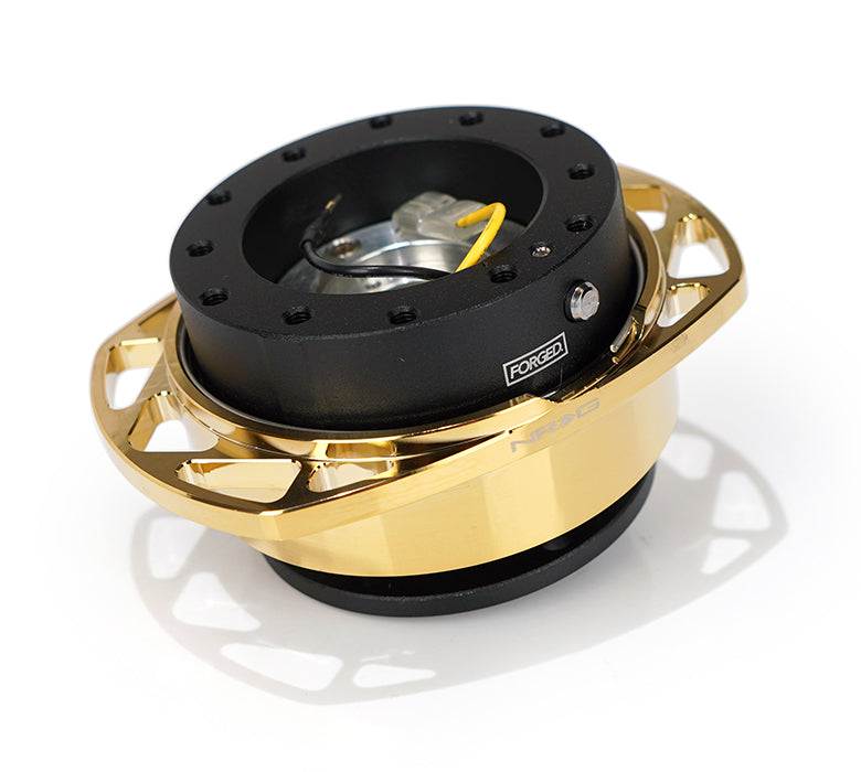 NRG Quick Release Kit Gen 257 - Black Body / Chrome Gold Cutout Ring