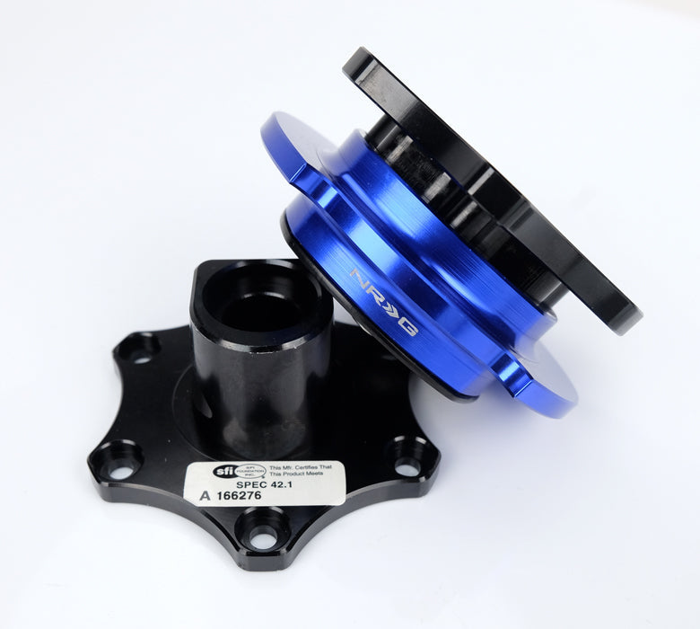 NRG Race Short Hub Datsun - Black Body Blue Ring - 0